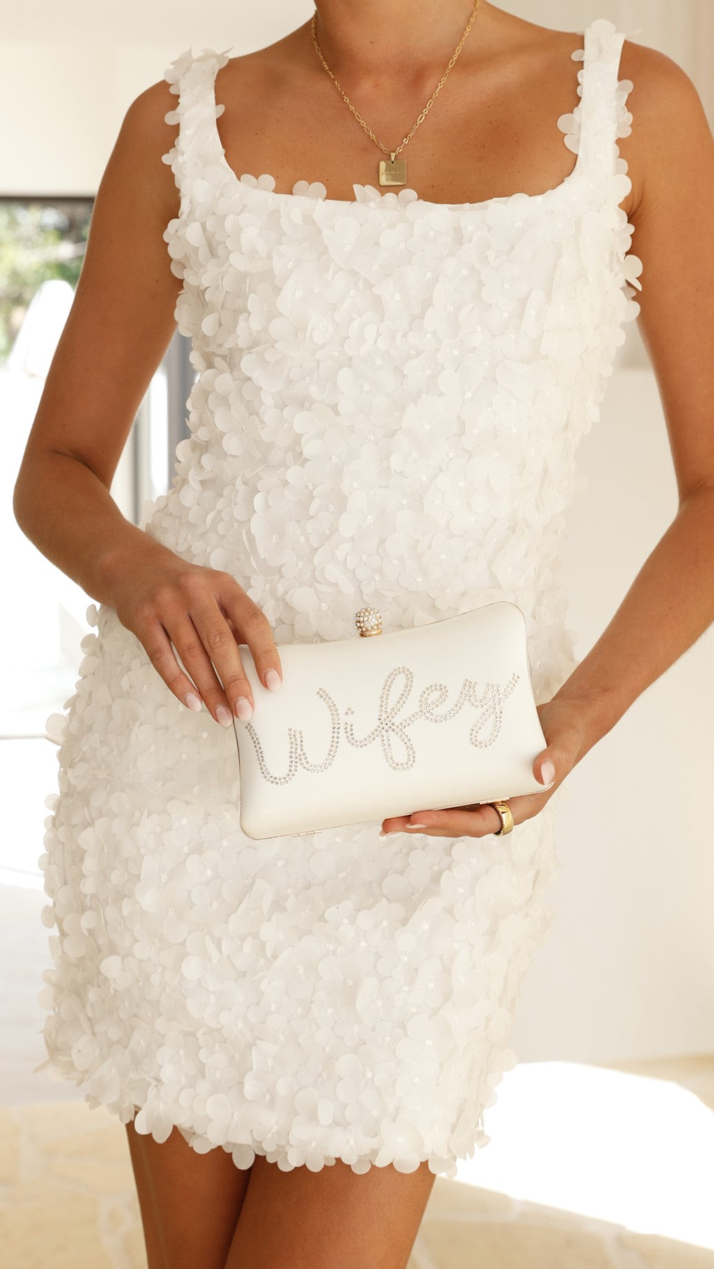 Wifey Satin Clutch - Gold