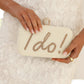 I DO Sequin Clutch - Gold/White