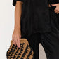 Eadie Crochet Weave Framed Clutch - Black / Natural