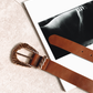 Amelie Twist Buckle Belt - Brown/Gold