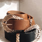 Amelie Twist Buckle Belt - Brown/Gold