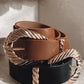 Amelie Twist Buckle Belt - Brown/Gold