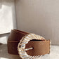 Amelie Twist Buckle Belt - Brown/Gold