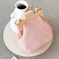 Abby Timber Frame Woven Mini Bag - Pale / Pink