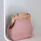 Abby Timber Frame Woven Mini Bag - Pale / Pink