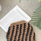 Eadie Crochet Weave Framed Clutch - Black / Natural