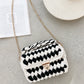 Annabel Chunky Plaited Handbag - Cream/Black