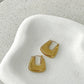 Square Crush Gold Plated Earrings - Gold