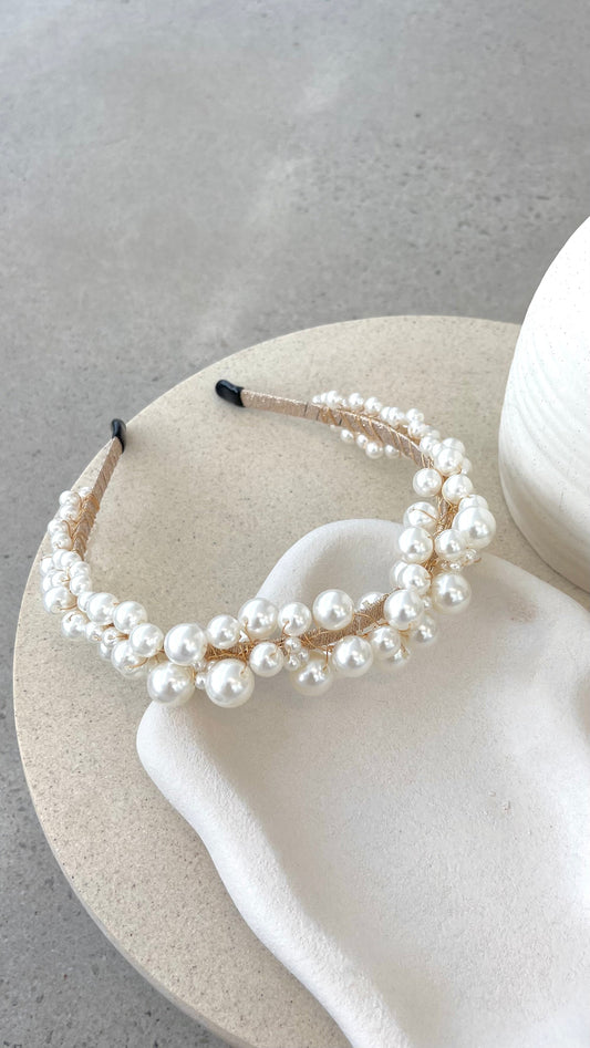 Rochelle Headband - Pearl