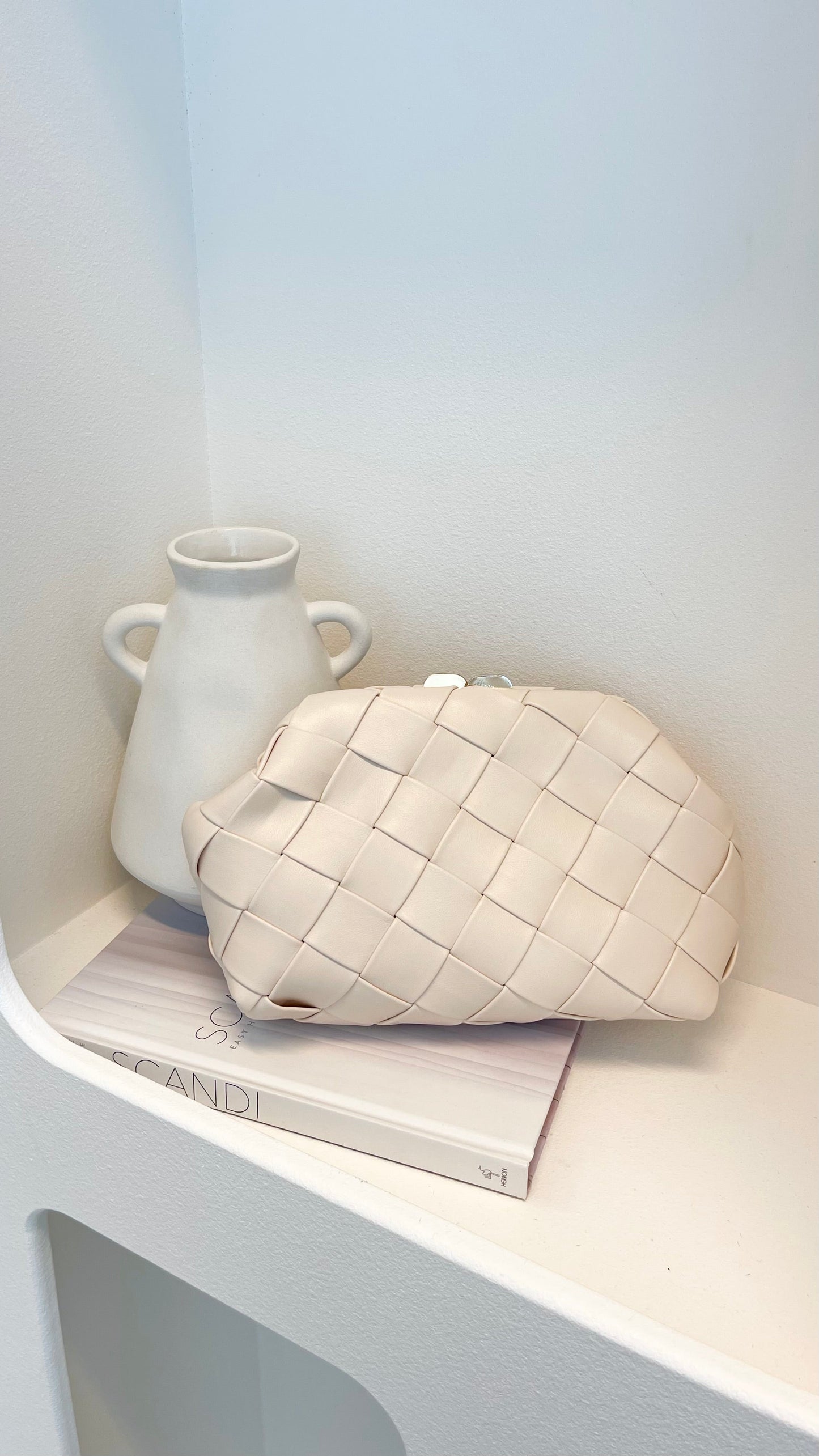 Vasanti Woven Clutch - Beige
