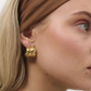 Vera Textured 18K Gold Plated Earrings - Gold