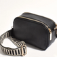 Bella Striped Webbing Camera Bag - Black
